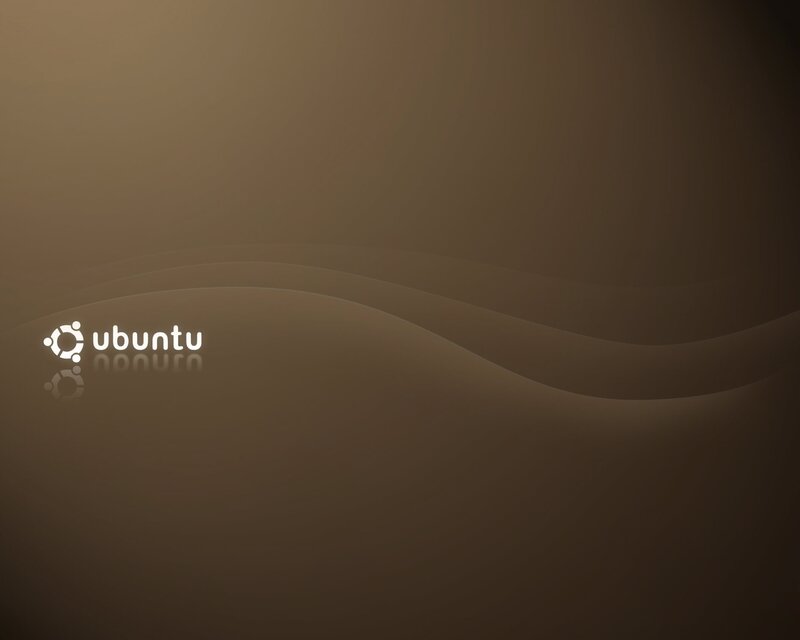 Ubuntu Logo on Brown Background — Calm