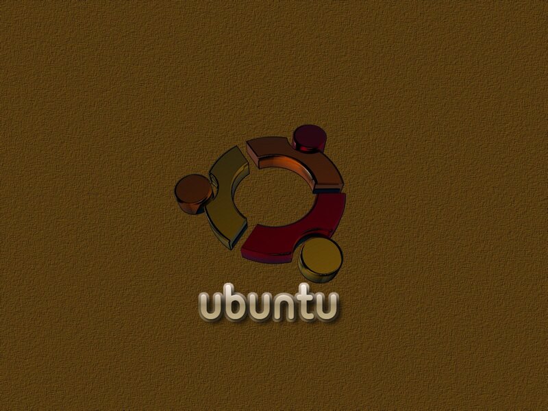 Ubuntu Logo on Brown Background — Neutral, 3d Render