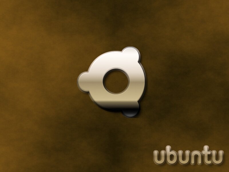 Ubuntu Logo on Brown Background — Neutral, Digital Art