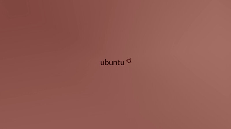 Ubuntu logo on brown background