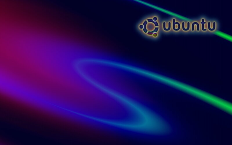 Ubuntu logo on colorful background