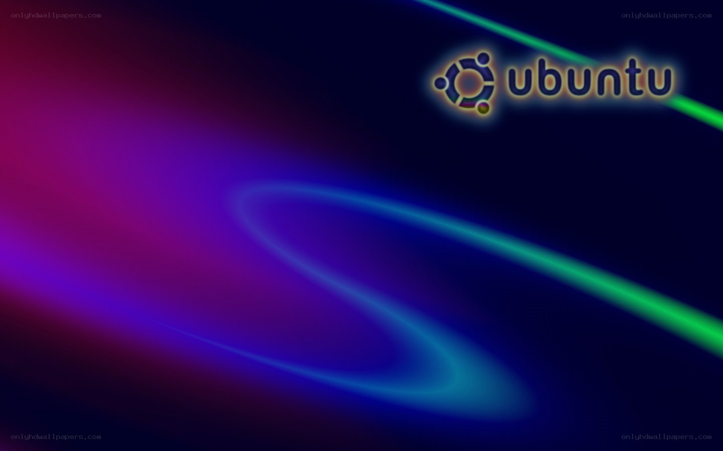 Ubuntu logo on colorful background