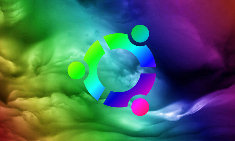Ubuntu Logo on Colorful Background — Green