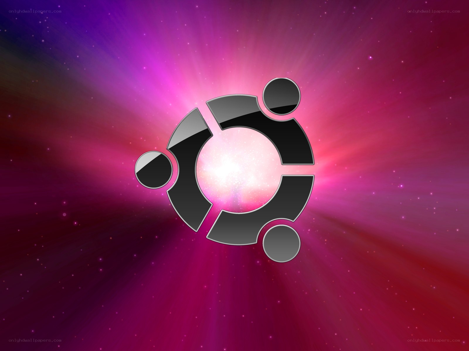 Ubuntu logo on cosmic background