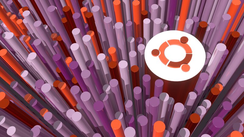 Ubuntu Logo on Cylinders