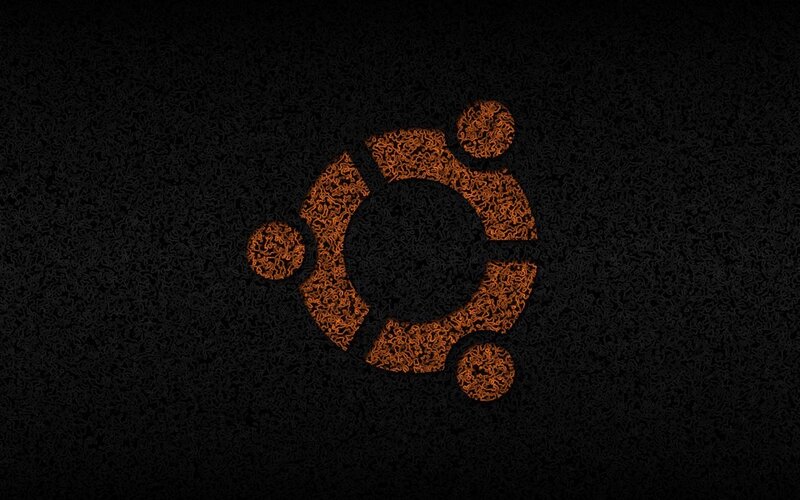 Ubuntu logo on dark background