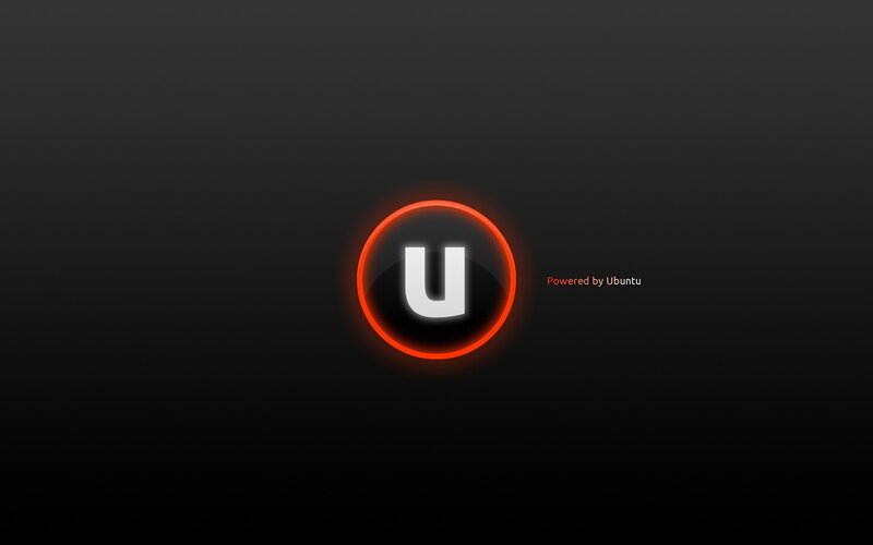 Ubuntu logo on dark background