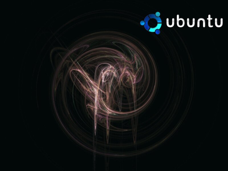 Ubuntu Logo on Dark Background — Black, Dark, Abstract