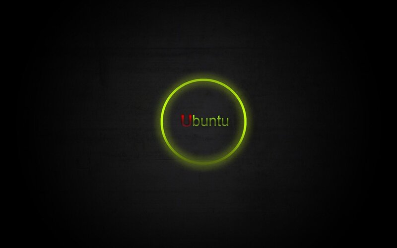 Ubuntu Logo on Dark Background — Black, Minimalist, Digital Art, Circle