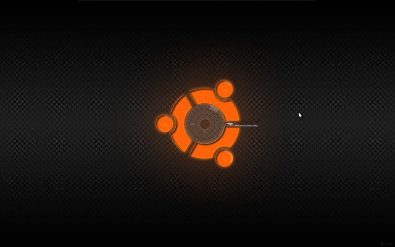 Ubuntu Logo on Dark Background — Black, Minimalist, Digital Art, Cursor