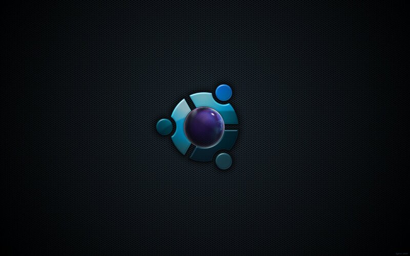 Ubuntu Logo on Dark Background — Black, Minimalist, Digital Art, Dark Texture, Blue