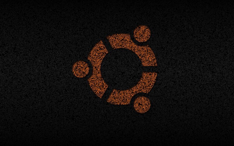 Ubuntu Logo on Dark Background — Black, Minimalist, Digital Art, Dark Texture