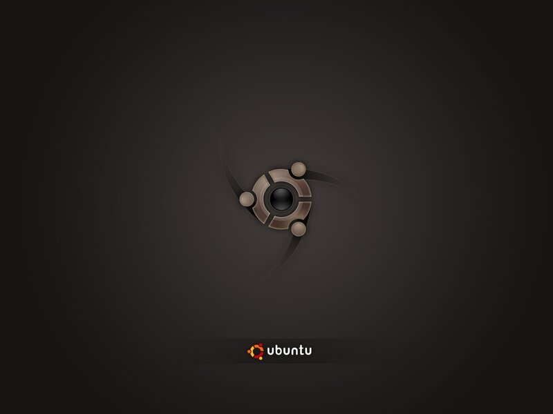 Ubuntu Logo on Dark Background — Black, Minimalist, Digital Art, Text