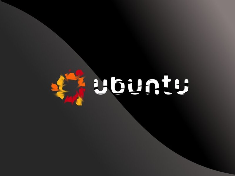Ubuntu Logo on Dark Background — Black, Minimalist, Digital Art, Text, White, Orange