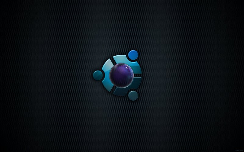 Ubuntu Logo on Dark Background — Black, Minimalist