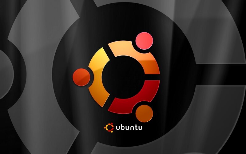 Ubuntu Logo on Dark Background — Black, Modern, Digital Art, Text