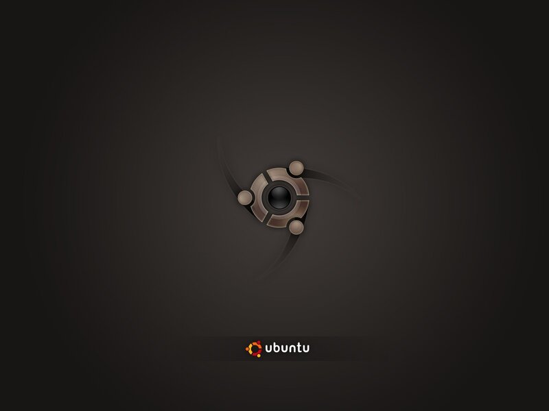 Ubuntu Logo on Dark Background — Black, Text