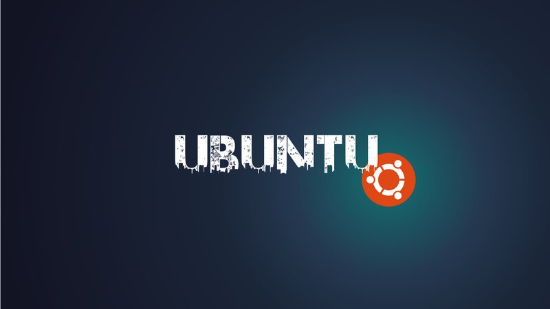 Ubuntu Logo on Dark Background — Blue