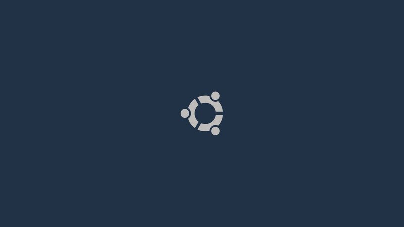 Ubuntu Logo on Dark Background — Dark Blue, Minimalist