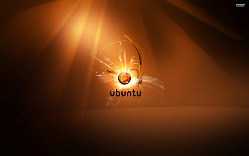 Ubuntu Logo on Dark Background — Orange