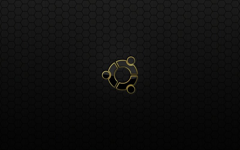 Ubuntu logo on dark hex pattern