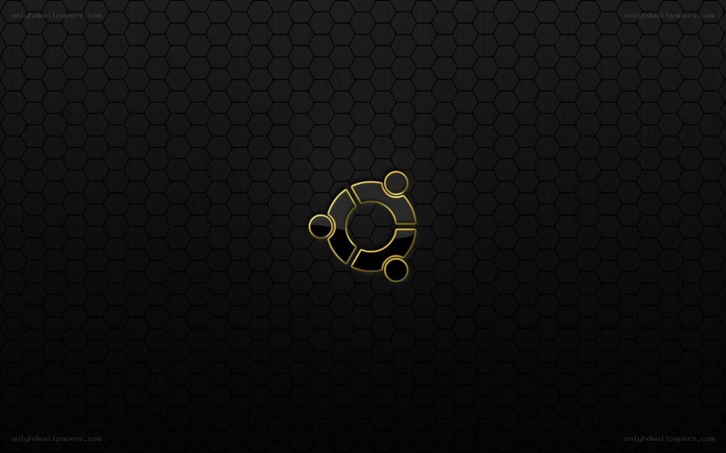 Ubuntu logo on dark hex pattern