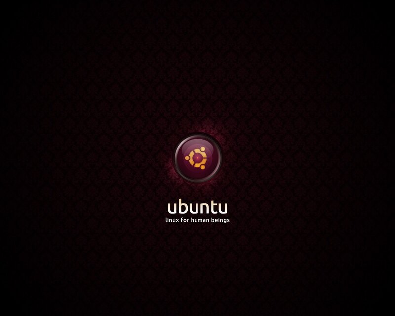 Ubuntu logo on dark pattern
