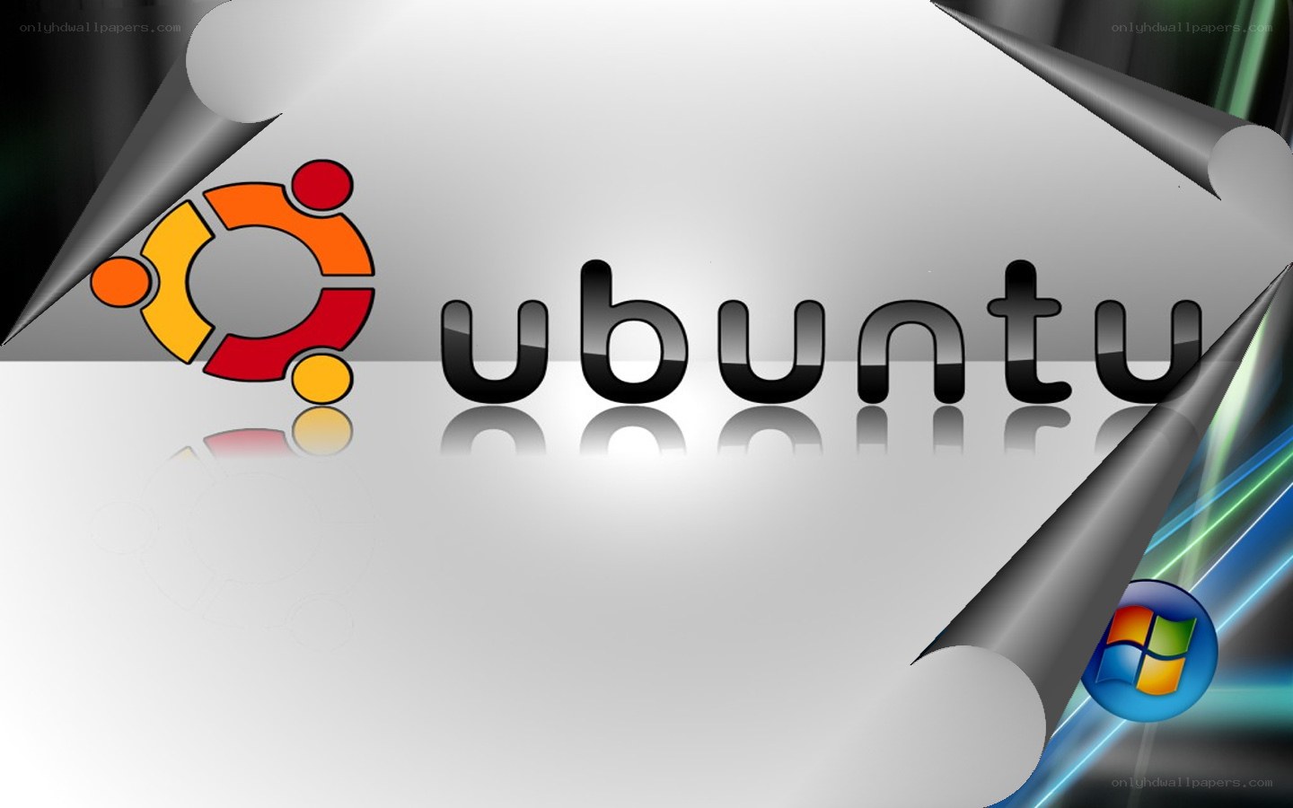 Ubuntu logo on digital background