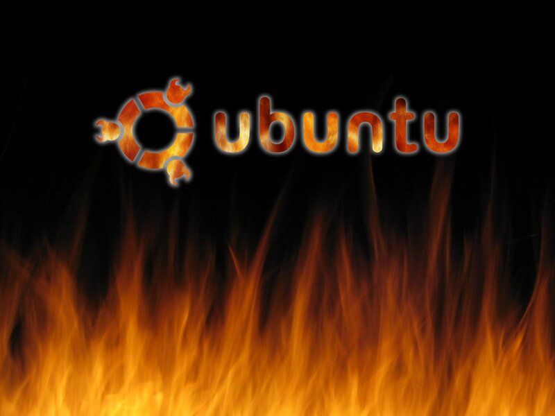 Ubuntu Logo on Flames