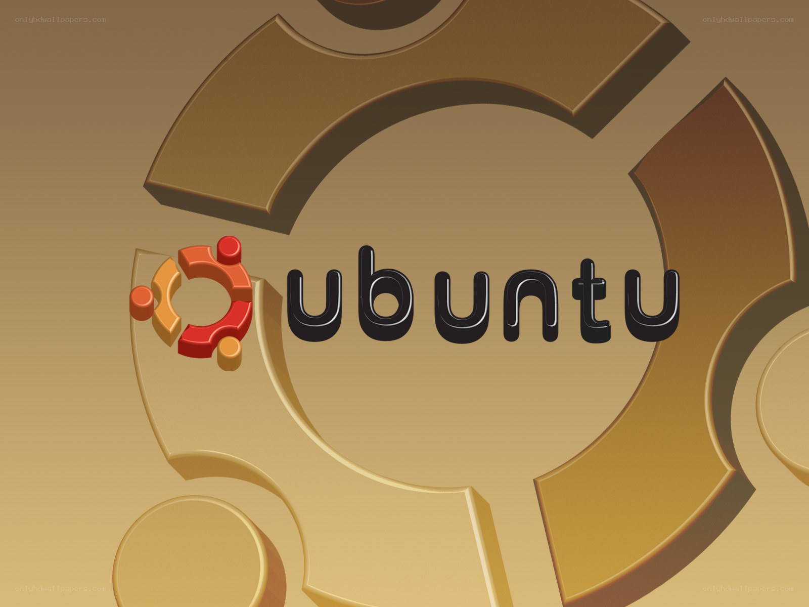 Ubuntu logo on gear background