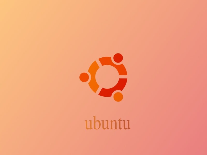 Ubuntu Logo on Gradient — Orange, Minimalist