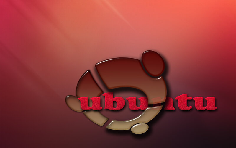 Ubuntu Logo on Gradient — Red, Dramatic