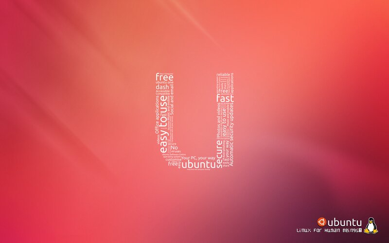 Ubuntu Logo on Gradient — Red, Minimalist