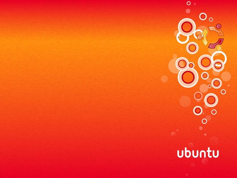 Ubuntu Logo on Gradient — Red, Vibrant, Digital Art, Circles