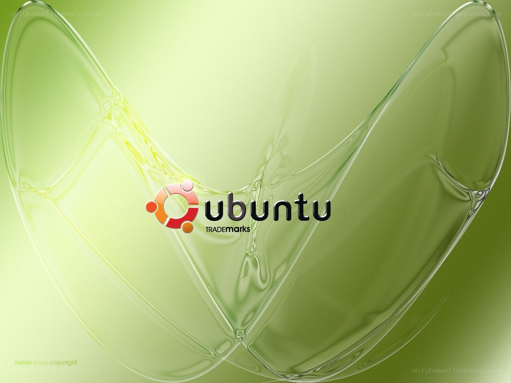 Ubuntu logo on green abstract background