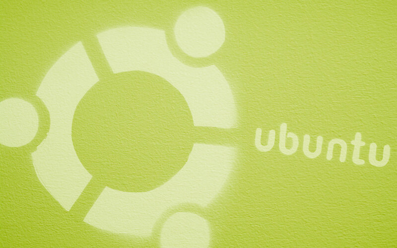 Ubuntu logo on green background