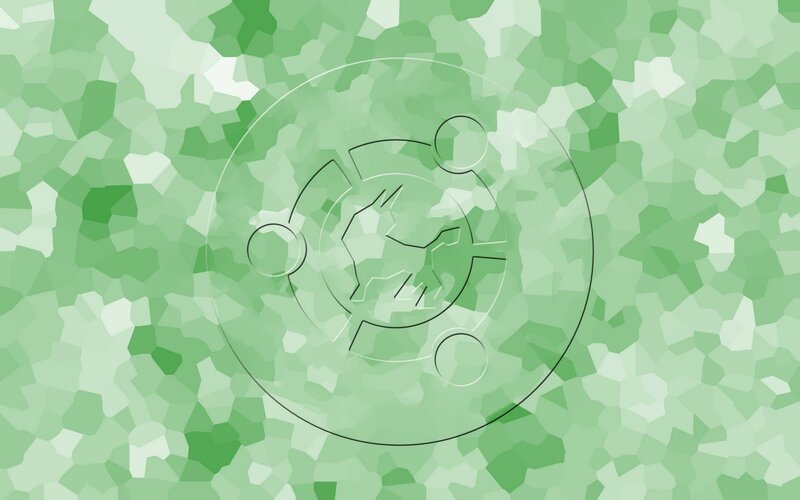 Ubuntu Logo on Green Background — Calm