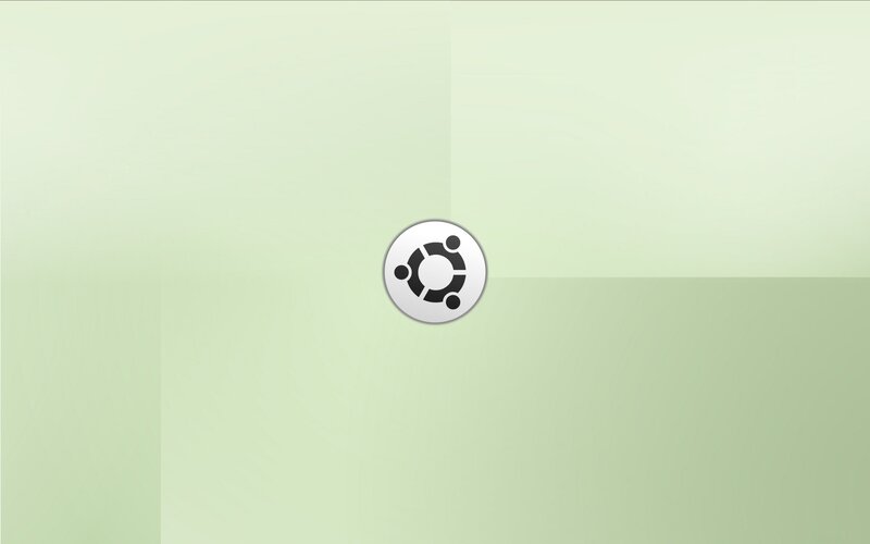 Ubuntu Logo on Green — Neutral, Minimalist, White