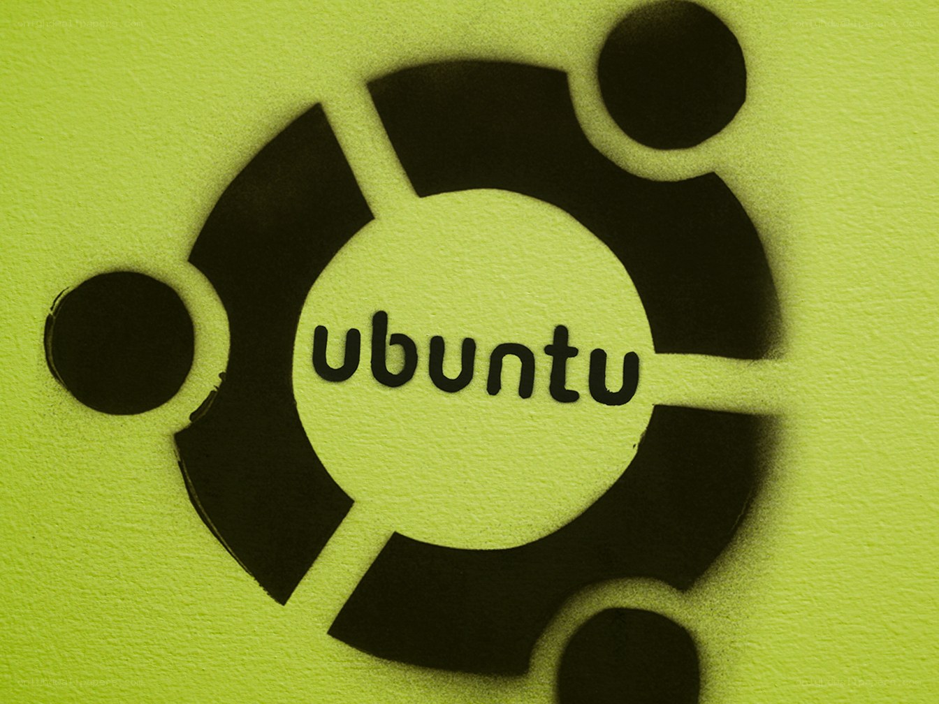 Ubuntu logo on green surface