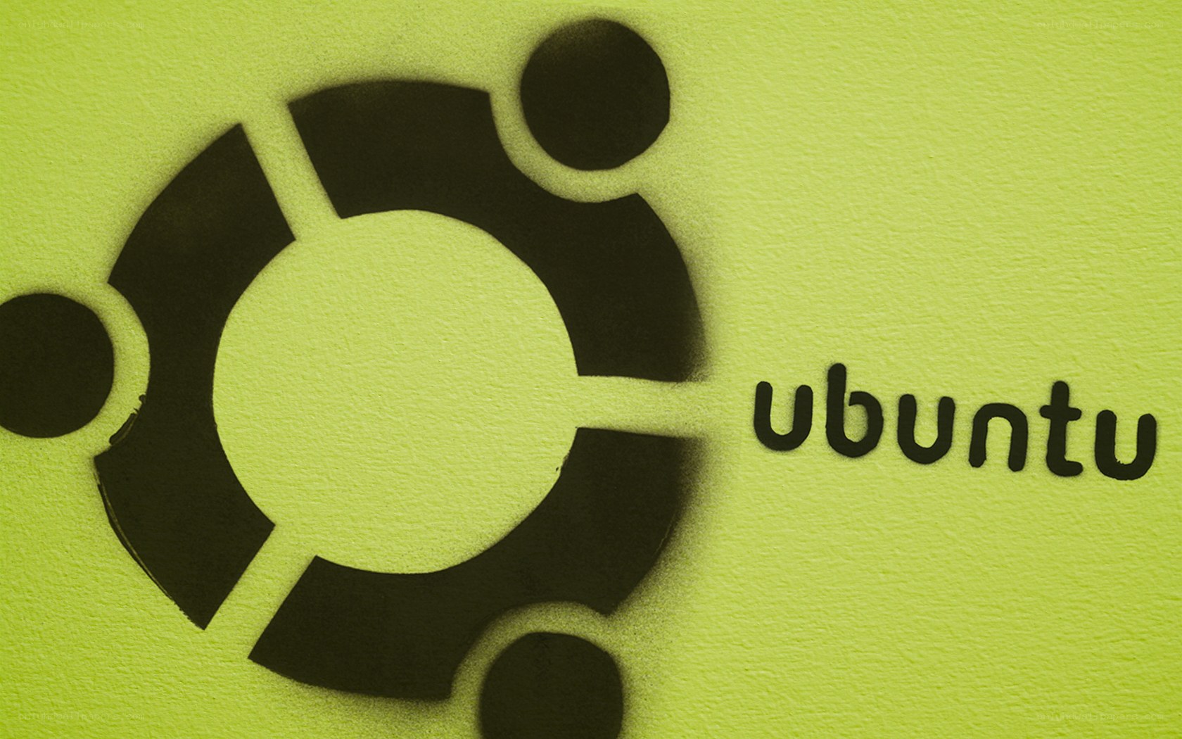 Ubuntu logo on green wall