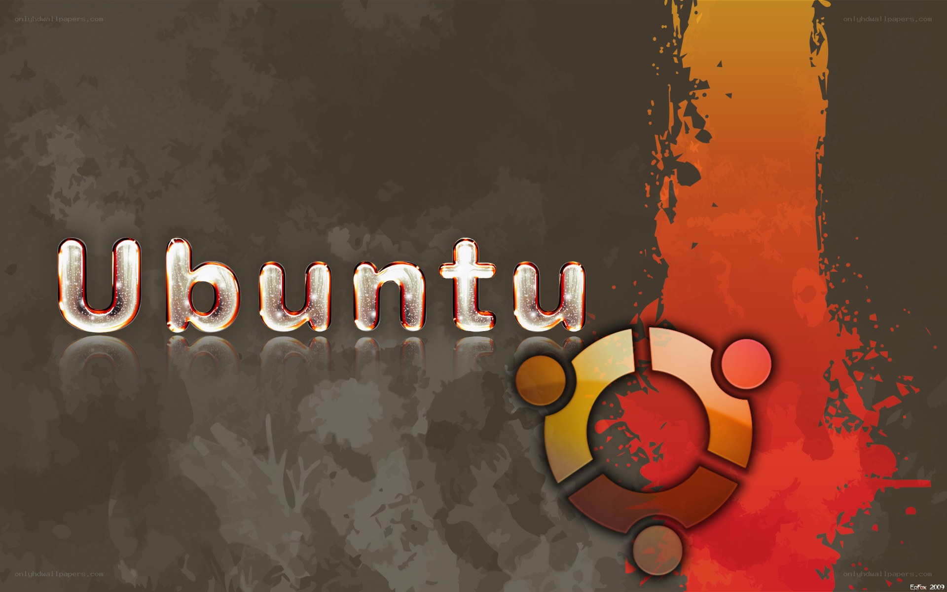Ubuntu logo on grunge background