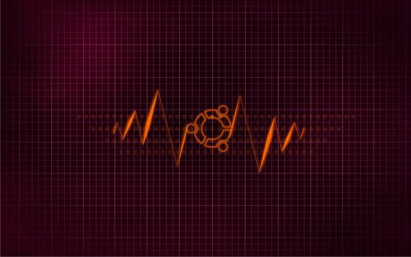 Ubuntu Logo on Heartbeat Line
