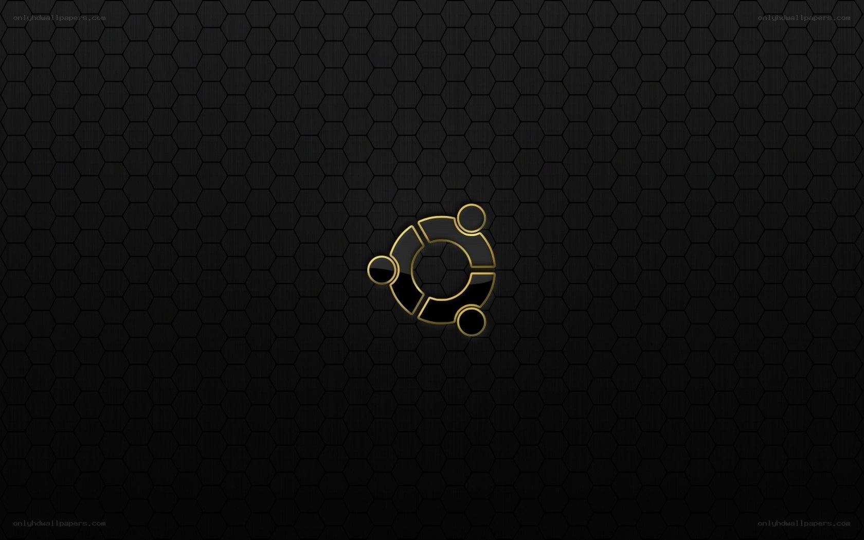 Ubuntu logo on hex pattern