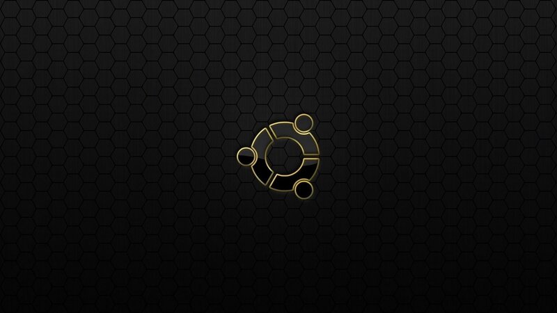 Ubuntu Logo on Hex Pattern — Black