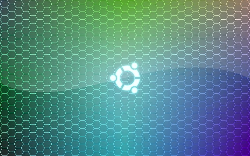 Ubuntu Logo on Hex Pattern — Green