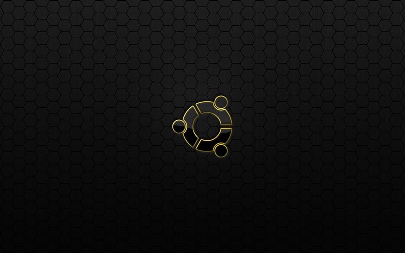 Ubuntu logo on hexagonal background