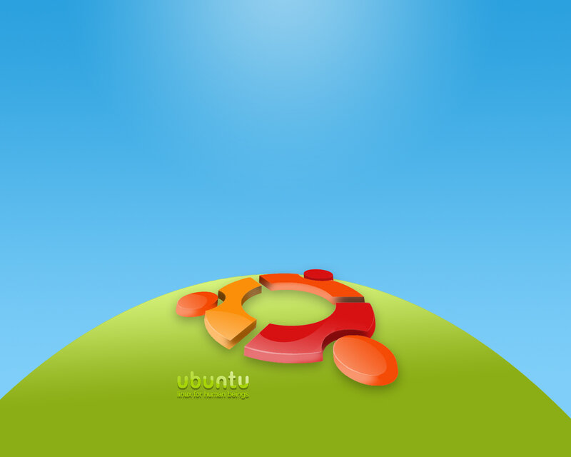 Ubuntu Logo on Hill
