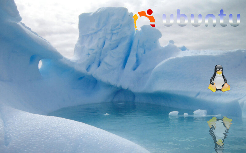 Ubuntu logo on iceberg