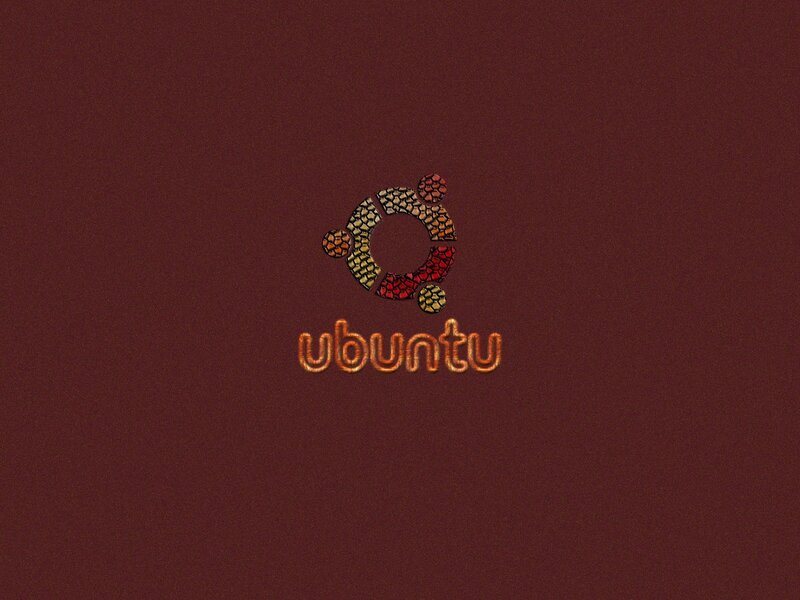 Ubuntu logo on maroon background