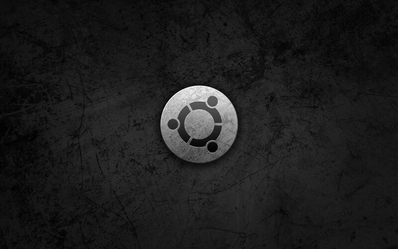 Ubuntu Logo on Metal — Black, Minimalist, Digital Art